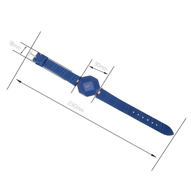 Orologio da polso al quarzo in pelle con geometria con taglio a gemma, orologio alla moda per donna