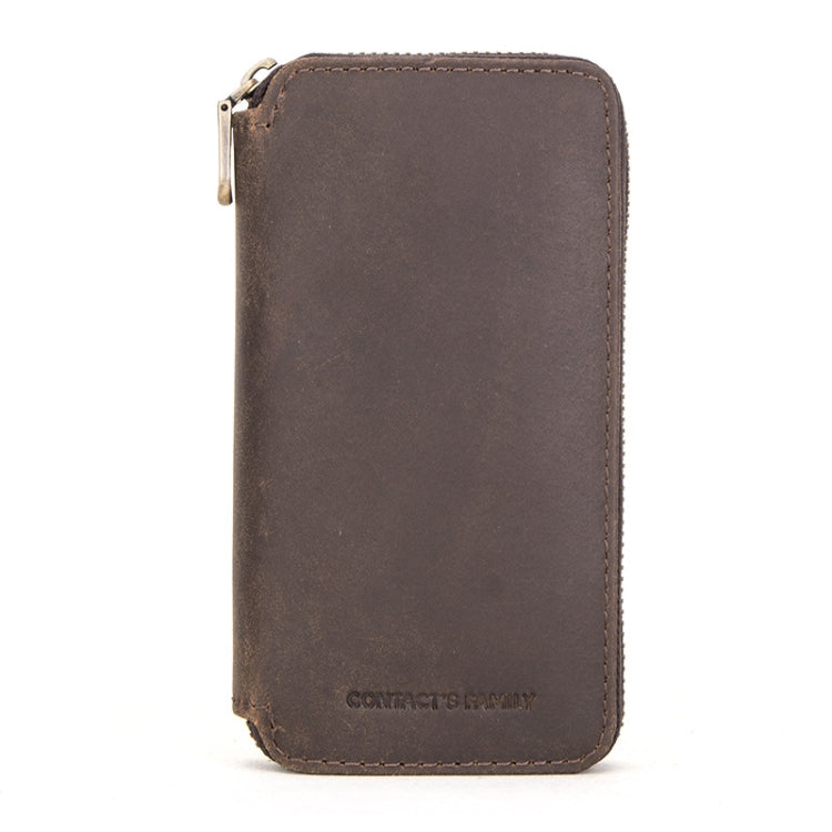 CF1114 Custodia per Orologi in Pelle Crazy Horse - Borsa da Viaggio per Coppia con Cerniera, Interno in Microfibra Morbida