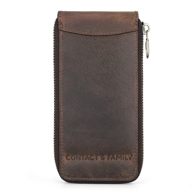 Custodia Porta Orologio in Pelle di Vacchetta CF1121 Contatti Famiglia - Borsa Orologio Singolo con Cerniera, Stile Retrò, Pelle Traspirante