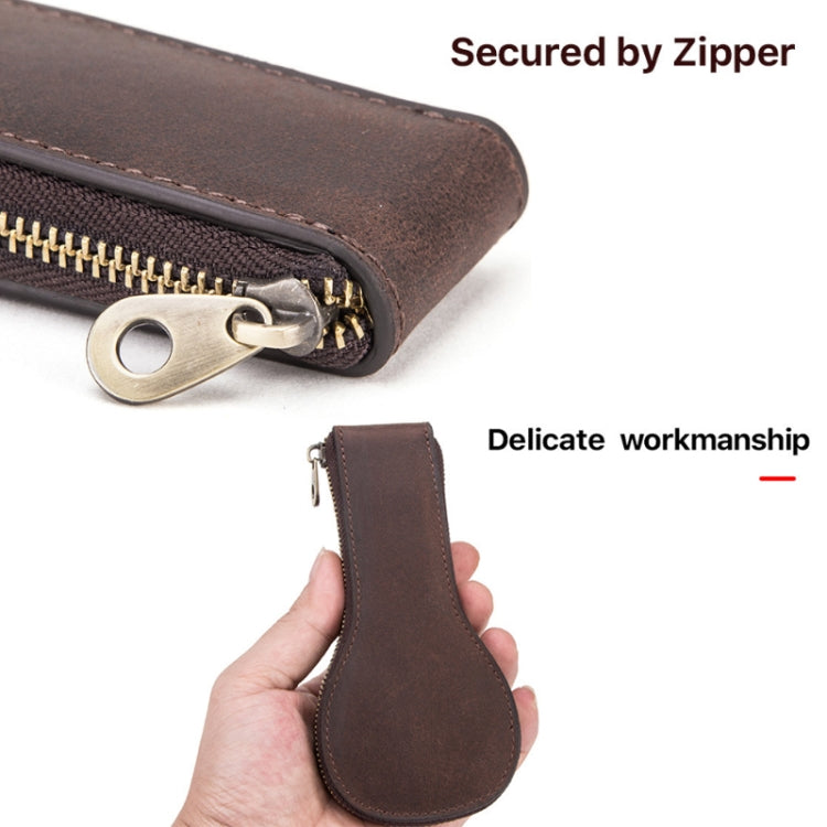 CF1112 Custodia per Orologio Singolo in Pelle Crazy Horse - Borsa Portatile con Cerniera Retrò, Protezione Elegante per Orologi