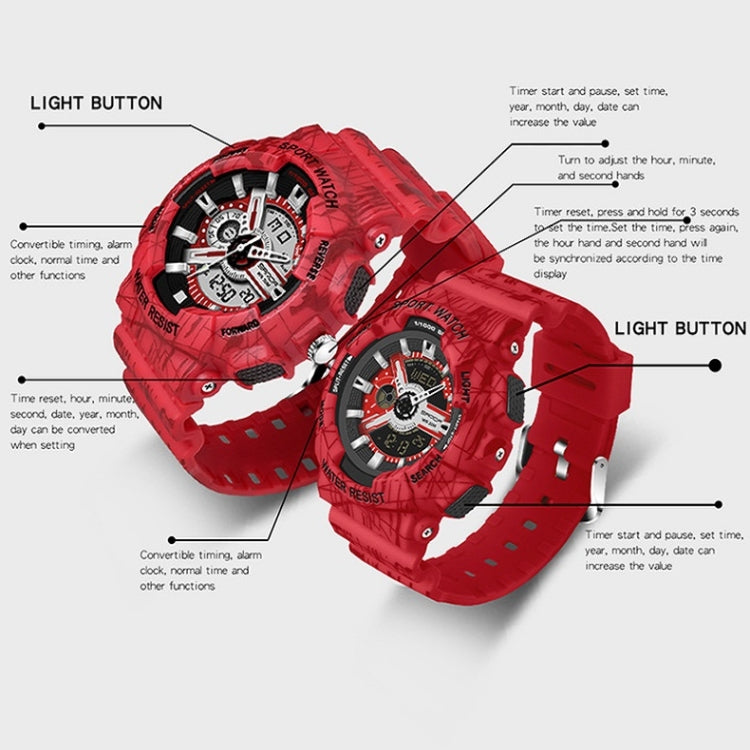 Orologio elettronico da coppia multifunzionale impermeabile luminoso a tre pin SANDA
