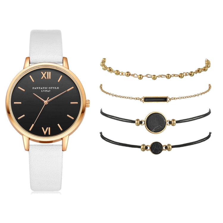 LVPAI XR3795 Orologio da donna al quarzo con cinturino in lega PU + bracciale