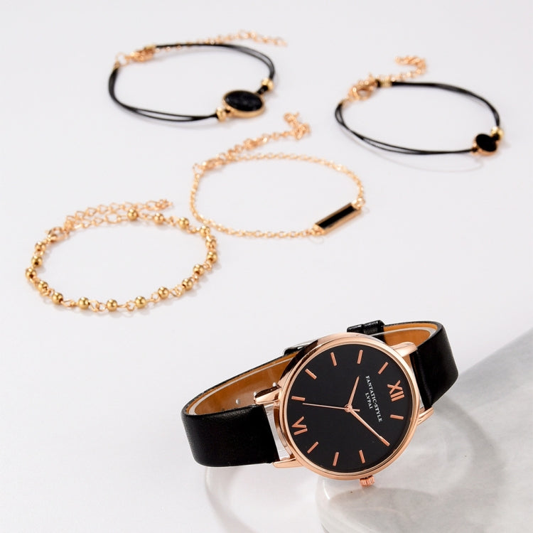 LVPAI XR3795 Orologio da donna al quarzo con cinturino in lega PU + bracciale