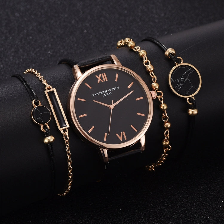 LVPAI XR3795 Orologio da donna al quarzo con cinturino in lega PU + bracciale