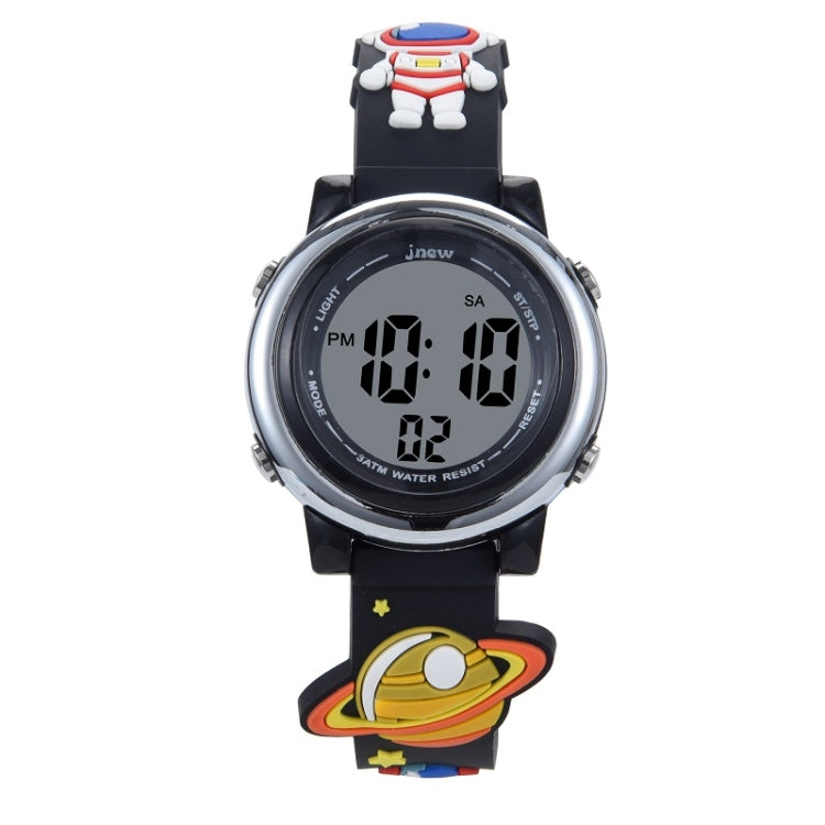 JNEW A380-86161 Bambini Cartoon 3D Space Planet Orologio elettronico sportivo LED multifunzionale impermeabile, JNEW A380-86161
