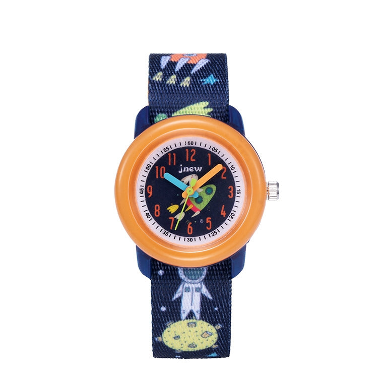 JNEW A369-86408 Bambini Cartoon Cosmic Starry Sky Orologio al quarzo con nastro cognitivo tempo impermeabile, JNEW A369-86408