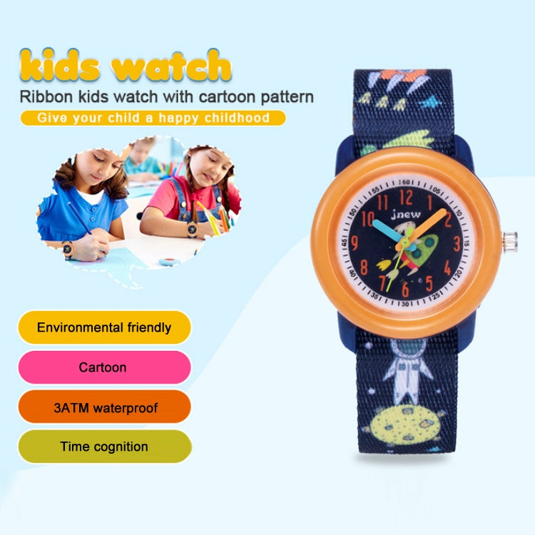 JNEW A369-86408 Bambini Cartoon Cosmic Starry Sky Orologio al quarzo con nastro cognitivo tempo impermeabile, JNEW A369-86408
