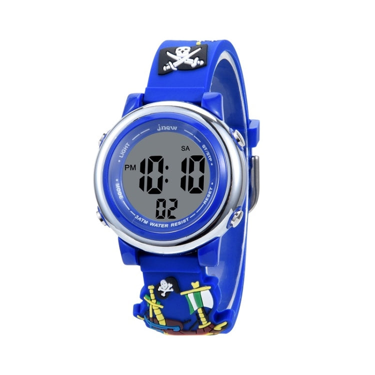 JNEW A380-20092 Bambini Del Fumetto 3D Nave Pirata Tempo Impermeabile Cognitivo Multifunzione Sport LED Orologio Elettronico, JNEW A380-20092