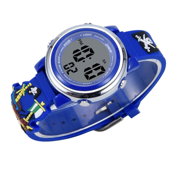 JNEW A380-20092 Bambini Del Fumetto 3D Nave Pirata Tempo Impermeabile Cognitivo Multifunzione Sport LED Orologio Elettronico, JNEW A380-20092