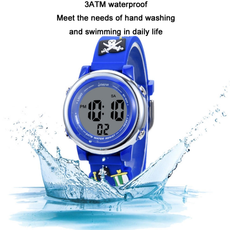 JNEW A380-20092 Bambini Del Fumetto 3D Nave Pirata Tempo Impermeabile Cognitivo Multifunzione Sport LED Orologio Elettronico, JNEW A380-20092