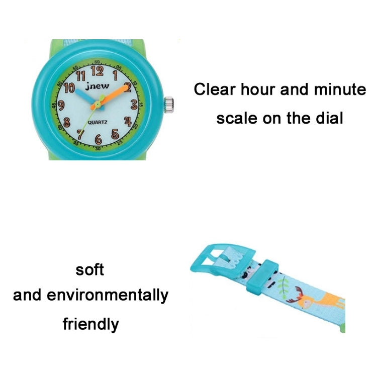 JNEW A369-86313 Orologio al quarzo con nastro impermeabile per cognizione del tempo dei cartoni animati per bambini, JNEW A369-86313