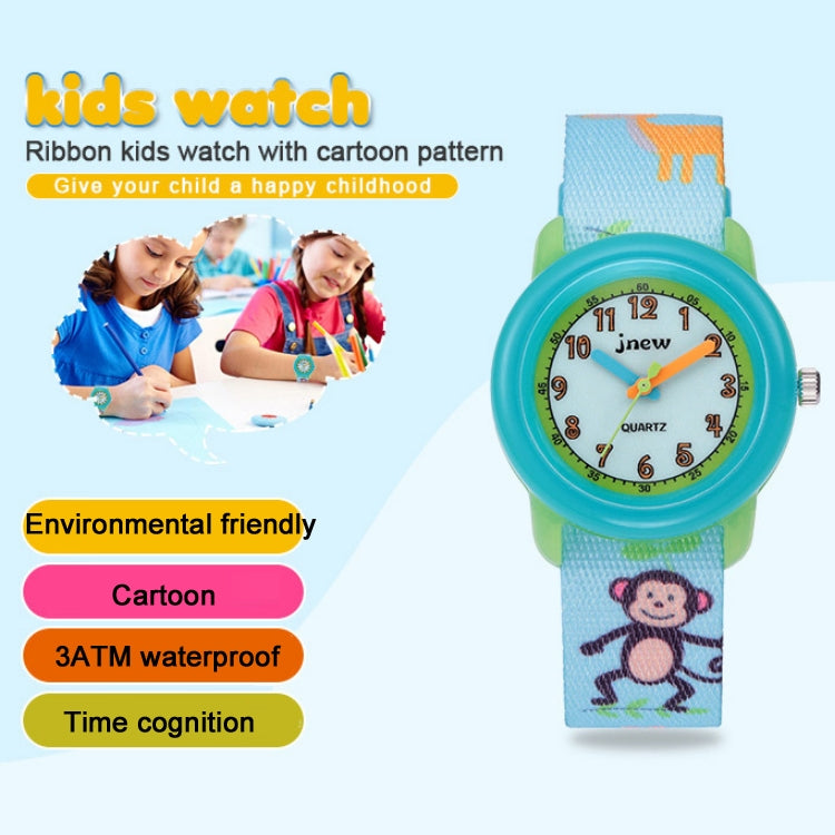 JNEW A369-86313 Orologio al quarzo con nastro impermeabile per cognizione del tempo dei cartoni animati per bambini, JNEW A369-86313