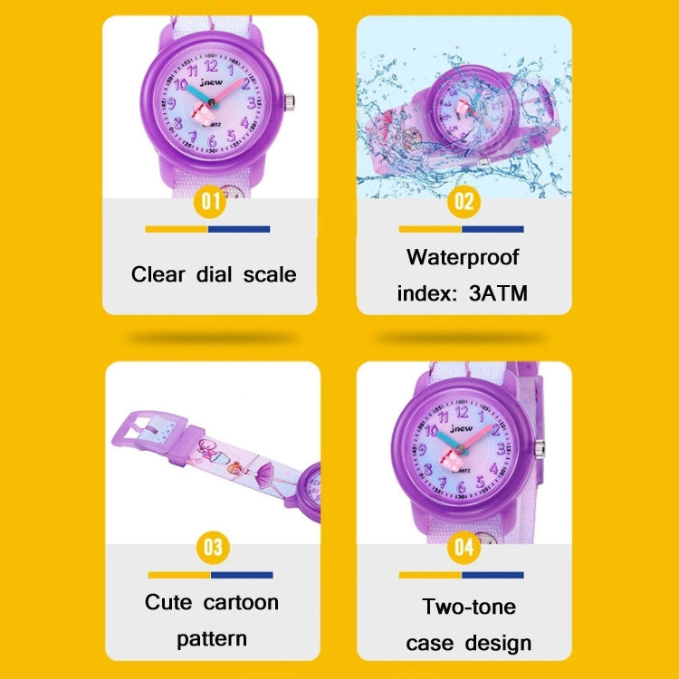 JNEW A369-86365 Orologio al quarzo cognitivo tempo impermeabile per bambini, JNEW A369-86365
