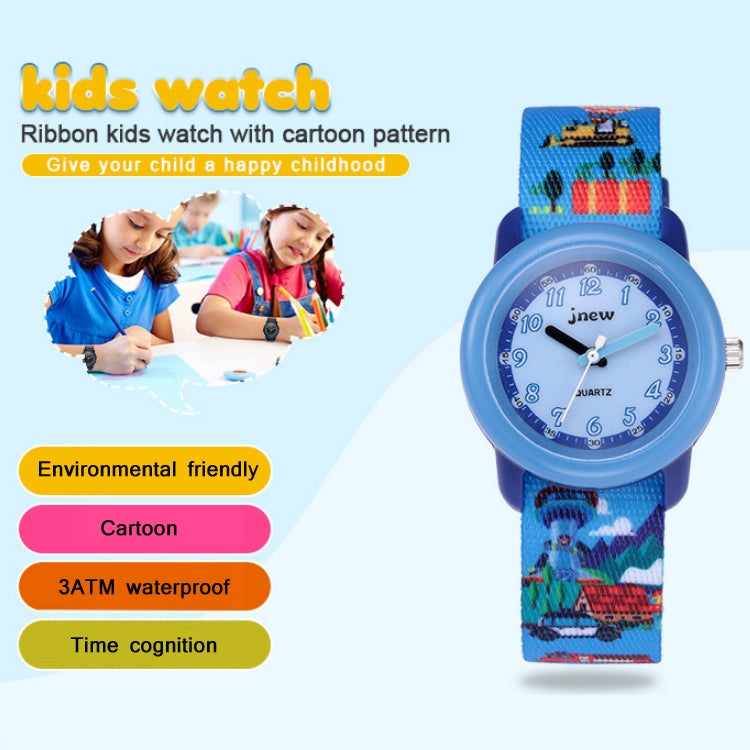 JNEW A369-86370 Orologio al quarzo con nastro cognitivo tempo impermeabile per bambini, JNEW A369-86370