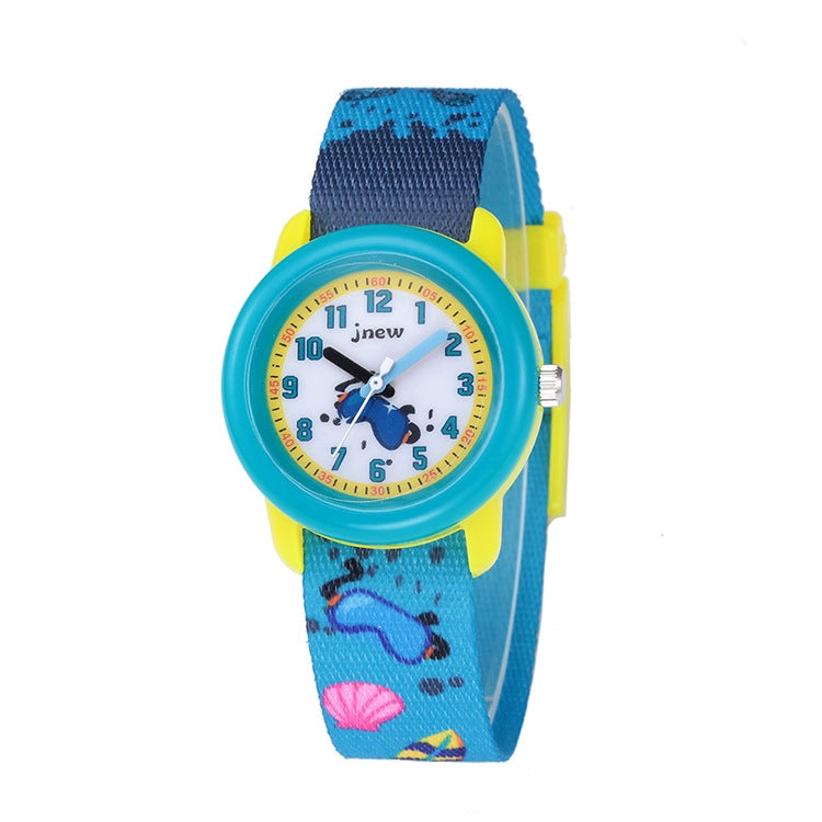 JNEW A369-86336 Orologio da nastro cognitivo tempo impermeabile per bambini, JNEW A369-86336