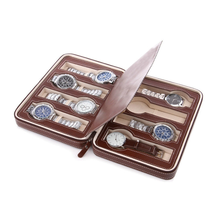 Custodia per Orologi 8 Posti in Pelle Artificiale e Velluto – Portatile, Anti-caduta, Elegante – Disponibile in Marrone e Nero