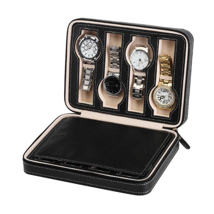 Custodia per Orologi 8 Posti in Pelle Artificiale e Velluto – Portatile, Anti-caduta, Elegante – Disponibile in Marrone e Nero