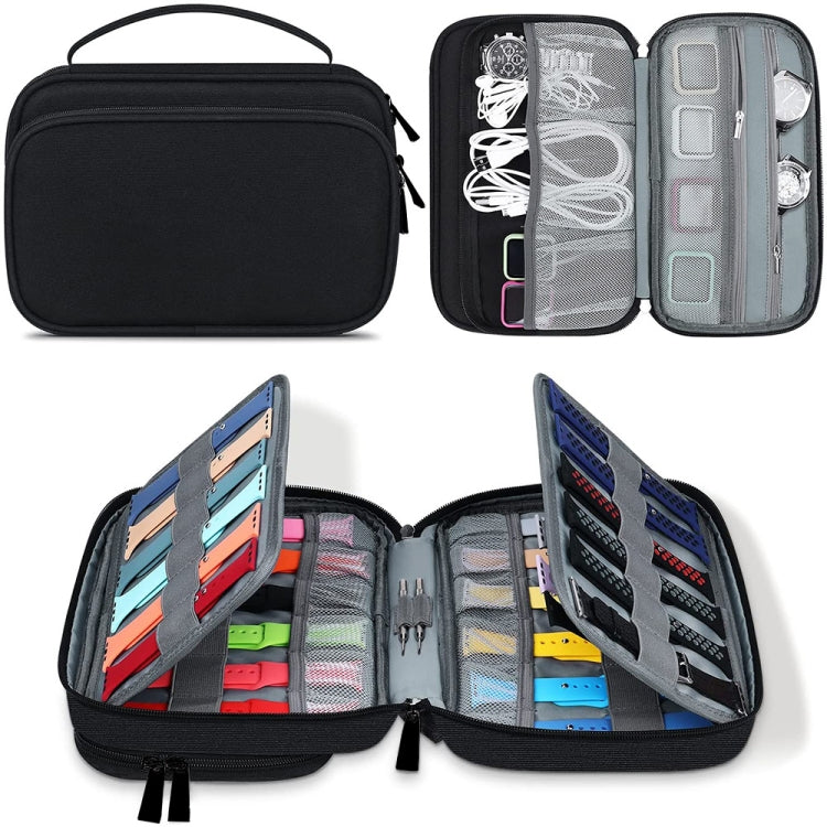 Organizzatore Portatile Impermeabile Multi-Slot in Panno – 36 Slot per Orologi, Cavi e Accessori, Archiviazione da Viaggio e Desktop