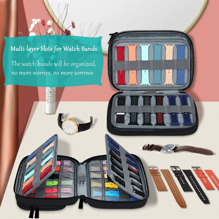 Organizzatore Portatile Impermeabile Multi-Slot in Panno – 36 Slot per Orologi, Cavi e Accessori, Archiviazione da Viaggio e Desktop