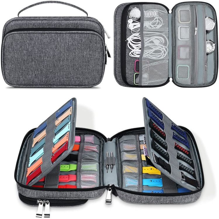 Organizzatore Portatile Impermeabile Multi-Slot in Panno – 36 Slot per Orologi, Cavi e Accessori, Archiviazione da Viaggio e Desktop