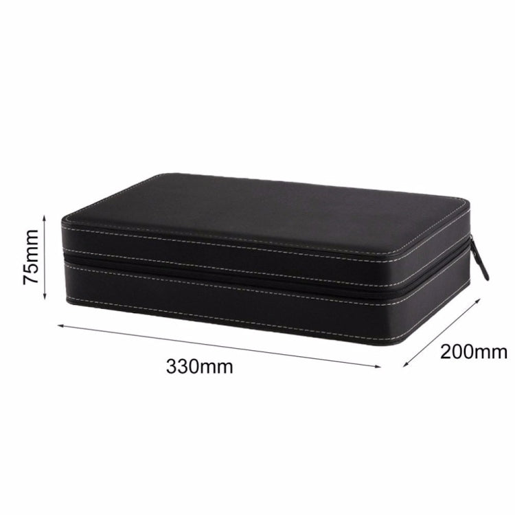 Scatola Porta Orologi 12 Scomparti in Pelle PU Nera Effetto Struzzo – Elegante, Antipolvere, Protettiva, 33x20x7,5 cm