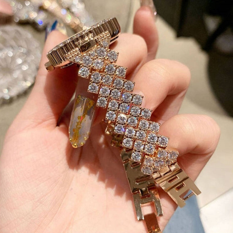Orologio al quarzo da donna con diamanti modello romano alla moda, Gold, Silver, Rose Gold, Gold+Bracelet, Silver+Bracelet, Rose Gold+Bracelet