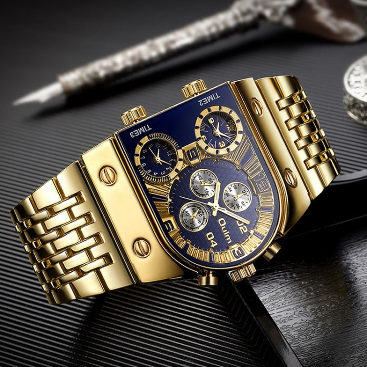 Oulm 9315 Multi Time Zone Orologio da uomo luminoso con quadrante grande e cinturino in acciaio Orologio al quarzo casual, 9315 Blue, 9315 Black, 9315 Silver