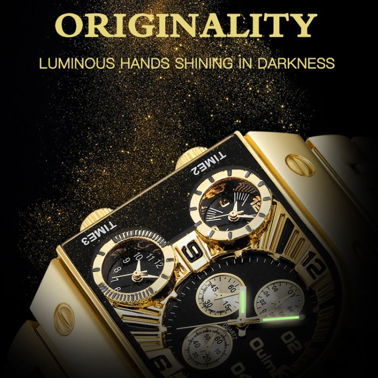 Oulm 9315 Multi Time Zone Orologio da uomo luminoso con quadrante grande e cinturino in acciaio Orologio al quarzo casual, 9315 Blue, 9315 Black, 9315 Silver