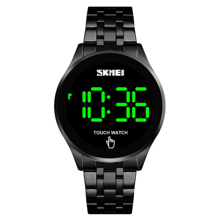 SKMEI 1579 Orologio elettronico semplice in acciaio inossidabile luminoso a LED con touch screen, Black, Gold, Rose Gold, Silver