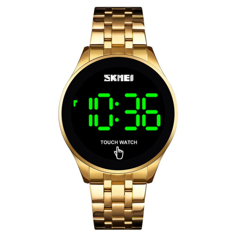SKMEI 1579 Orologio elettronico semplice in acciaio inossidabile luminoso a LED con touch screen, Black, Gold, Rose Gold, Silver