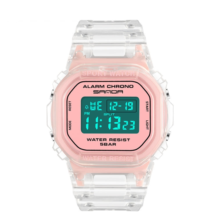 SANDA 2009 Orologio Impermeabile con Luce Fredda e Funzioni Multimodali - Resistente fino a 50 Metri, Design Traslucido, Cinturino in Resina