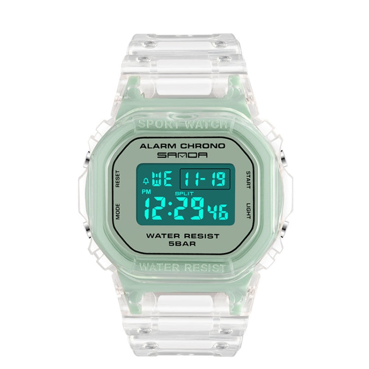 SANDA 2009 Orologio Impermeabile con Luce Fredda e Funzioni Multimodali - Resistente fino a 50 Metri, Design Traslucido, Cinturino in Resina
