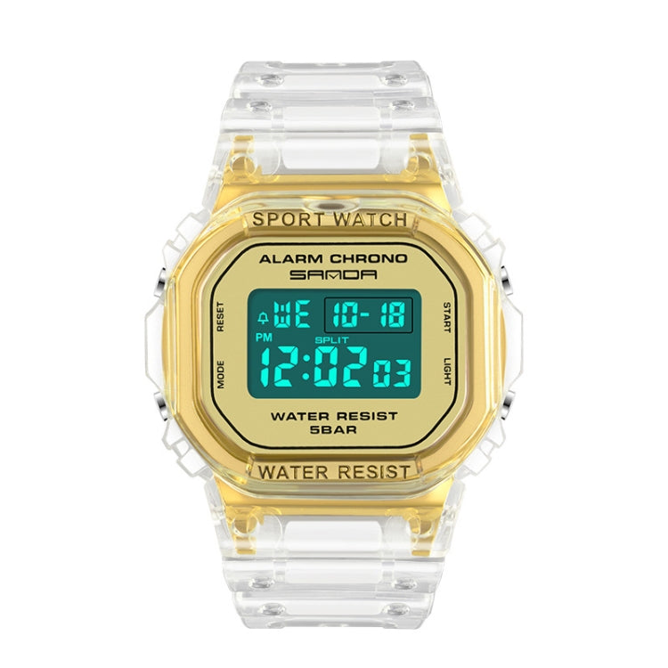SANDA 2009 Orologio Impermeabile con Luce Fredda e Funzioni Multimodali - Resistente fino a 50 Metri, Design Traslucido, Cinturino in Resina