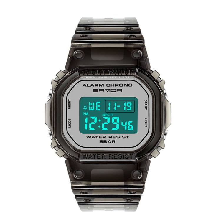 SANDA 2009 Orologio Impermeabile con Luce Fredda e Funzioni Multimodali - Resistente fino a 50 Metri, Design Traslucido, Cinturino in Resina