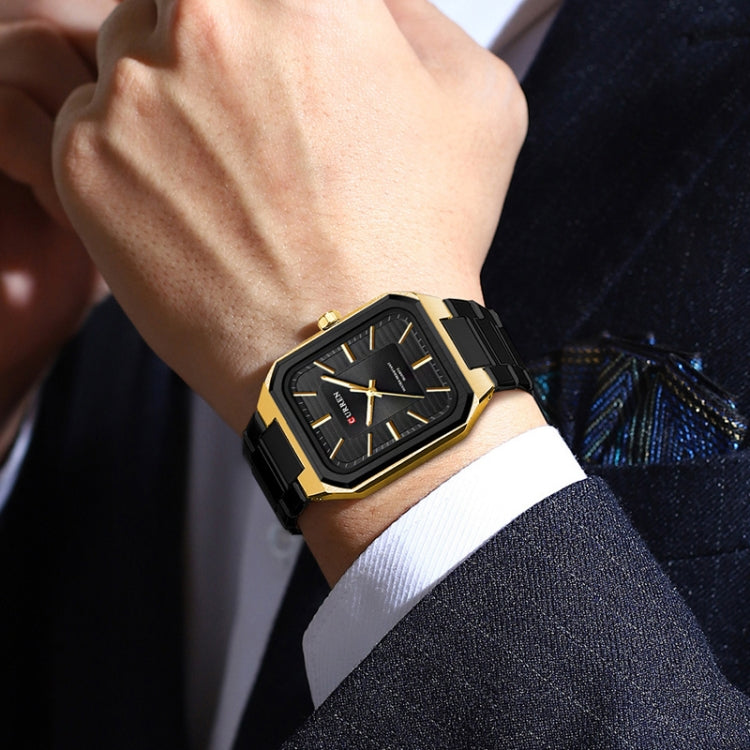 Orologio da Uomo Quarzo con Cassa Quadrata e Cinturino in Acciaio Inossidabile - Resistente ai Graffi e Impermeabile