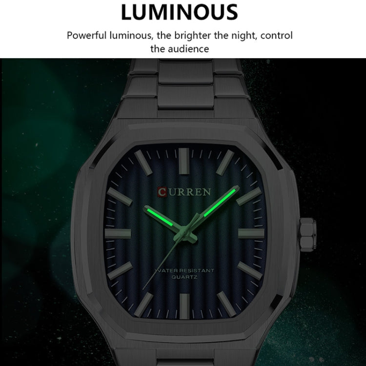 Orologio da Uomo Quarzo con Cassa Quadrata e Cinturino in Acciaio Inossidabile - Impermeabile e Resistente ai Graffi