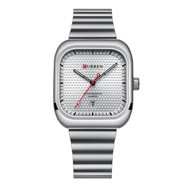 Curren 8460 Orologio al Quarzo da Uomo Casual con Cinturino a Rete - Quadrante Quadrato e Resistente all'Acqua
