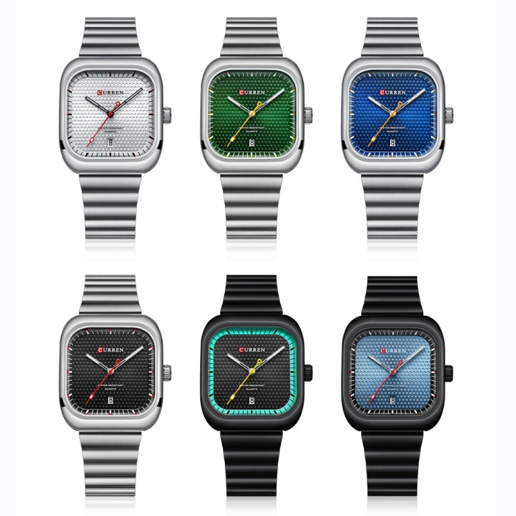 Curren 8460 Orologio al Quarzo da Uomo Casual con Cinturino a Rete - Quadrante Quadrato e Resistente all'Acqua