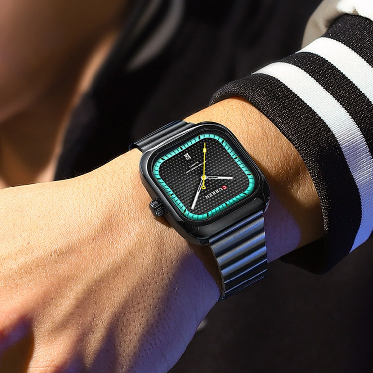 Curren 8460 Orologio al Quarzo da Uomo Casual con Cinturino a Rete - Quadrante Quadrato e Resistente all'Acqua