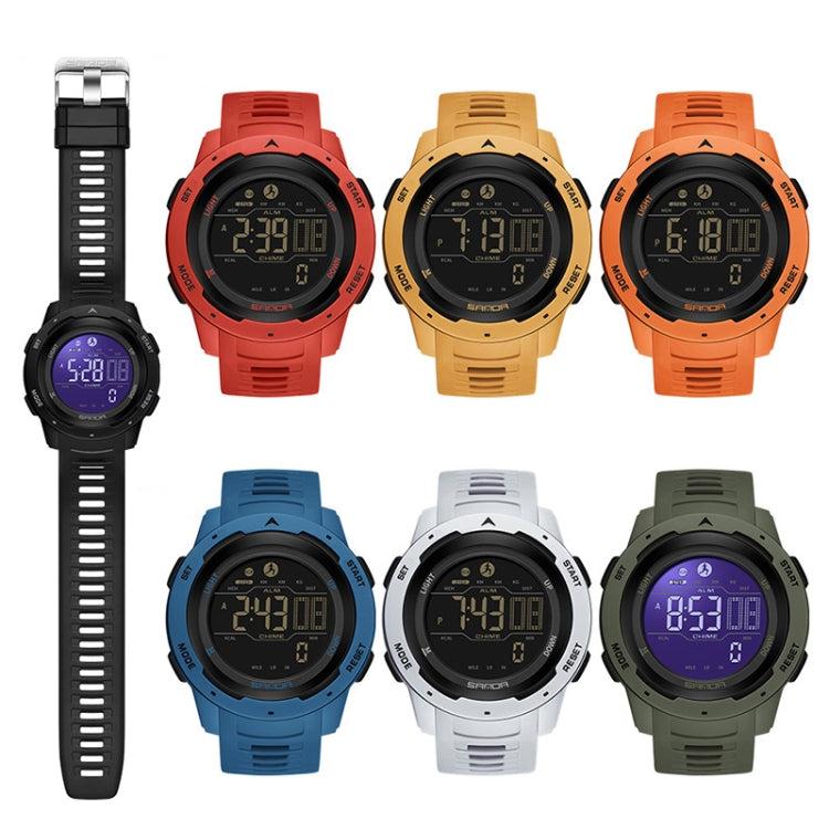 Orologio Digitale Impermeabile SANDA con Contapassi, Quadrante Multifunzionale, Display FSTN e Cinturino TPU, Resistente fino a 50 Metri