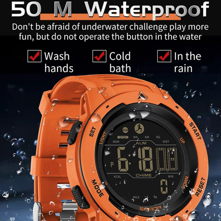 Orologio Digitale Impermeabile SANDA con Contapassi, Quadrante Multifunzionale, Display FSTN e Cinturino TPU, Resistente fino a 50 Metri