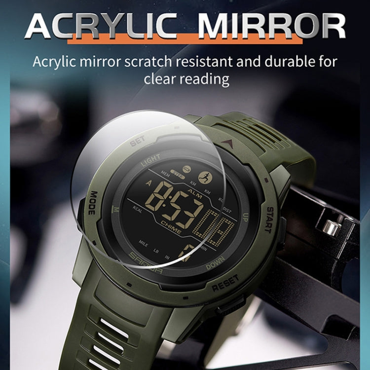 Orologio Digitale Impermeabile SANDA con Contapassi, Quadrante Multifunzionale, Display FSTN e Cinturino TPU, Resistente fino a 50 Metri