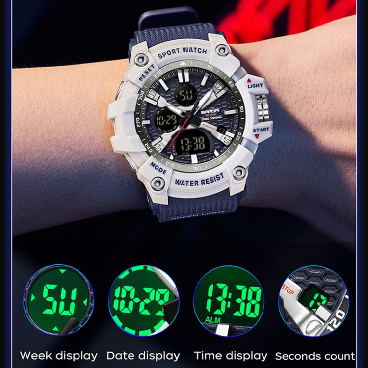 Orologio Elettronico SANDA Multifunzionale Tridimensionale 5 ATM con Sveglia e Display Luminoso