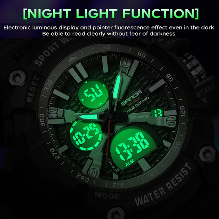 Orologio Elettronico SANDA Multifunzionale Tridimensionale 5 ATM con Sveglia e Display Luminoso