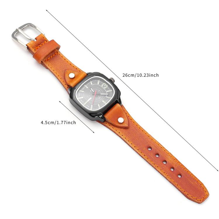Vintage Style Square Genuine Leather Quartz Watch Adjustable Strap His And Hers Couple Watches For Women And Men