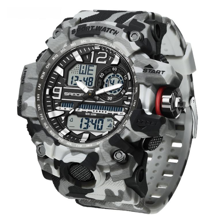 SANDA 3359 Orologio Outdoor Sportivo Camouflage - Waterproof, Elettronico, Multifunzionale
