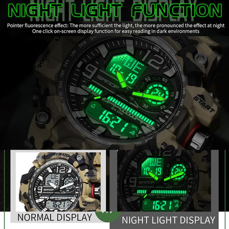 SANDA 3359 Orologio Outdoor Sportivo Camouflage - Waterproof, Elettronico, Multifunzionale