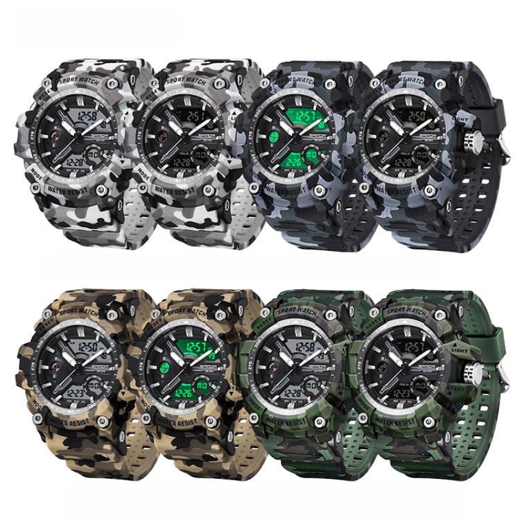 SANDA 3355 Orologio Sportivo Camouflage Uomo - Waterproof, Allarme, Display Elettronico Multifunzionale