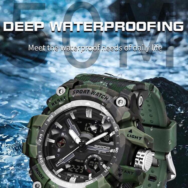 SANDA 3355 Orologio Sportivo Camouflage Uomo - Waterproof, Allarme, Display Elettronico Multifunzionale