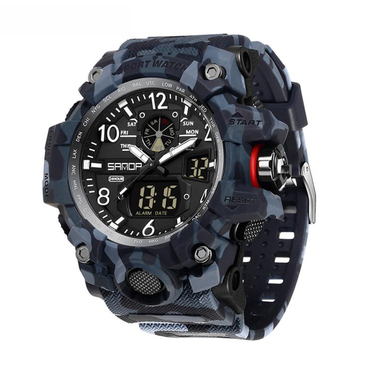 SANDA 3358 Camouflage Series Orologio Sportivo da Uomo - Waterproof, Allarme, Display Elettronico